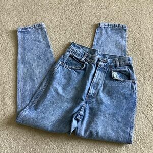 Vintage Chic 80’s Acid Stone Wash Pleated Jeans Retro 90210 Era
